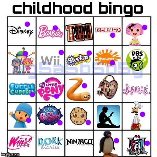 Childhood bingo | image tagged in childhood bingo | made w/ Imgflip meme maker