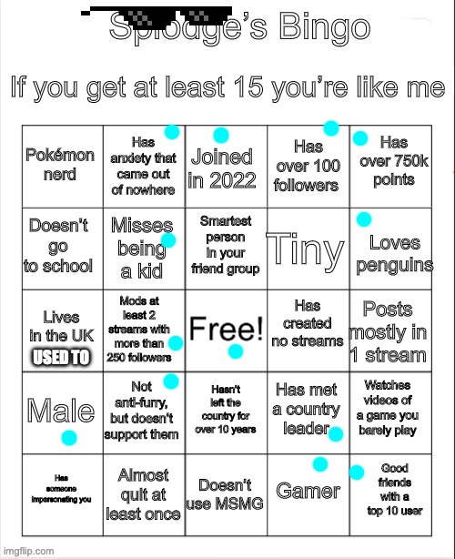 not to brag abt the one on the bottom right | USED TO | image tagged in splodgeofchippy bingo,memes,funny,bingo | made w/ Imgflip meme maker