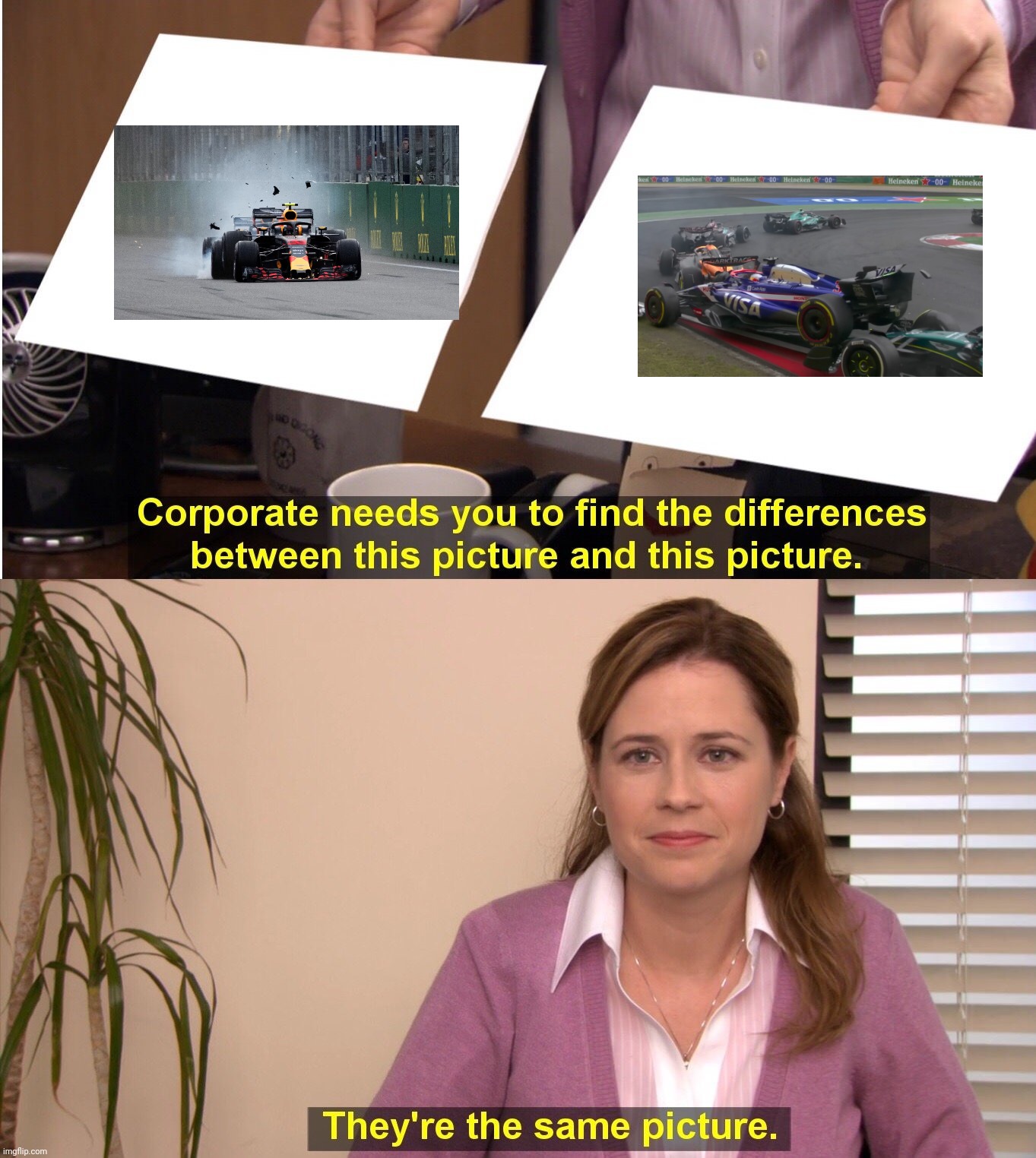 They're The Same Picture | image tagged in memes,they're the same picture,formula 1,chinese,racing,crash | made w/ Imgflip meme maker