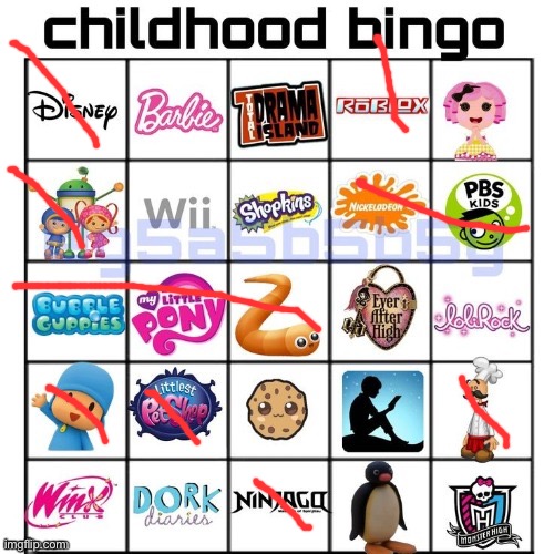 Childhood bingo | image tagged in childhood bingo | made w/ Imgflip meme maker