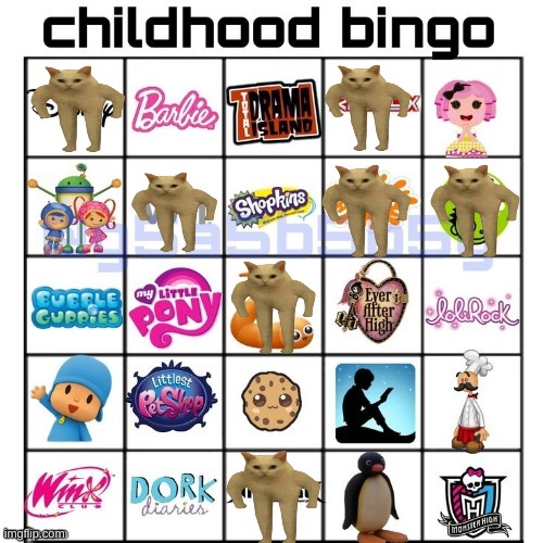 no bingog | image tagged in childhood bingo | made w/ Imgflip meme maker