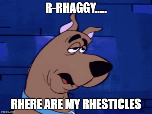 Warudo #16 | R-RHAGGY..... RHERE ARE MY RHESTICLES | image tagged in scooby doo,testicles,balls | made w/ Imgflip meme maker