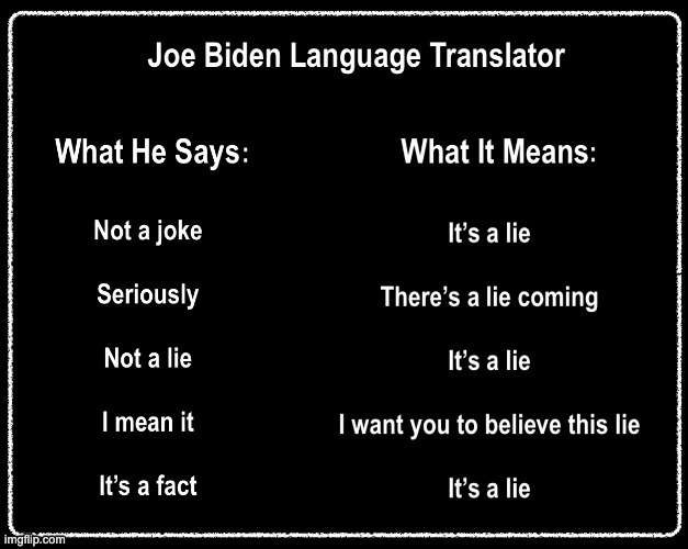 How often does Trump have to show that WE can't tell the truth? | image tagged in biden lies,joe liden,joe biden,not a joke | made w/ Imgflip meme maker