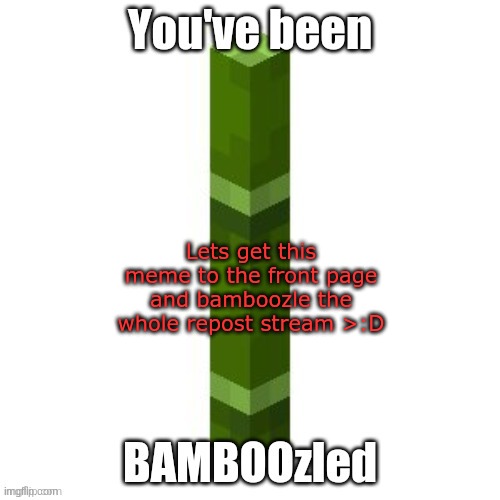Lets see if people read descriptions | Lets get this meme to the front page and bamboozle the whole repost stream >:D | image tagged in bamboozled,ironic,upvote begging,joke,funny,memes | made w/ Imgflip meme maker