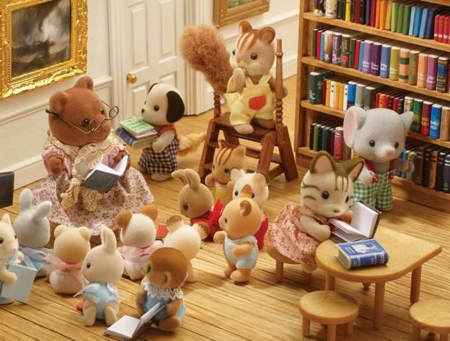 High Quality Sylvanian family library Blank Meme Template