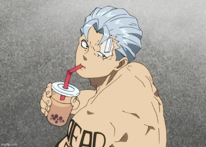 Anime guy drinking boba | image tagged in anime guy drinking boba | made w/ Imgflip meme maker