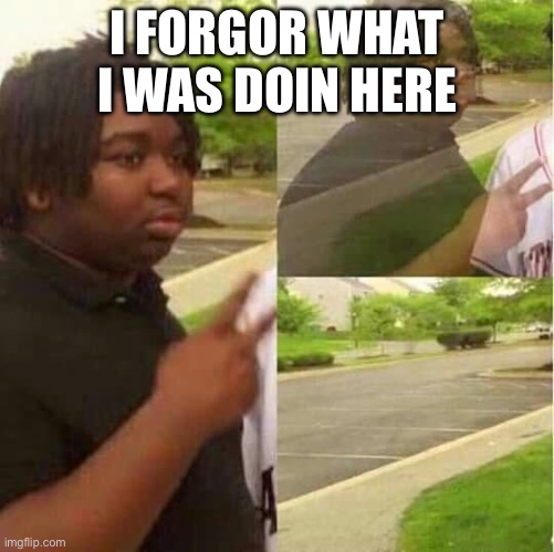 disappearing  | I FORGOR WHAT I WAS DOIN HERE | image tagged in disappearing | made w/ Imgflip meme maker
