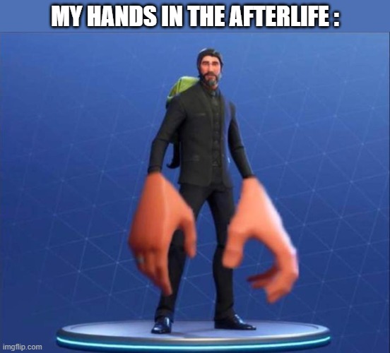 big hand john wick | MY HANDS IN THE AFTERLIFE : | image tagged in big hand john wick | made w/ Imgflip meme maker