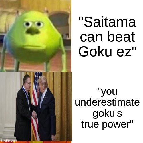 don't underestimate goku | "Saitama can beat Goku ez"; "you underestimate goku's true power" | image tagged in memes,drake hotline bling,dragon ball z | made w/ Imgflip meme maker