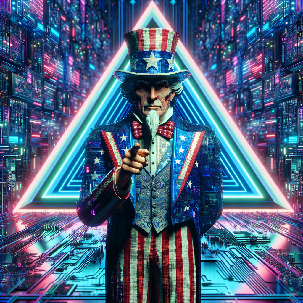 Uncle Sam standing in front of a pyramid Blank Meme Template