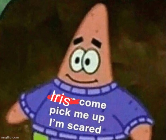Mom come pick me up i'm scared | Iris | image tagged in mom come pick me up i'm scared | made w/ Imgflip meme maker