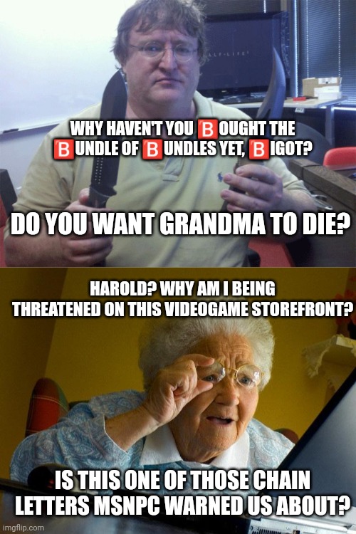 Image tagged in medieval gabe newell,memes,grandma finds the internet