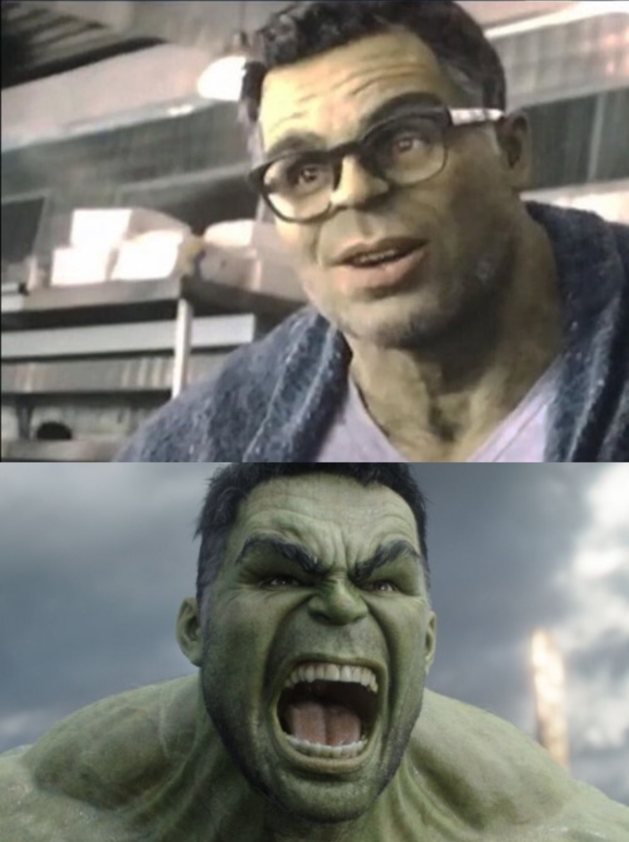Hulk before after Blank Meme Template