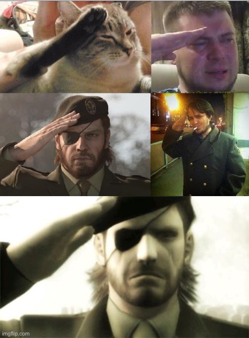 image tagged in ozon's salute,big boss salute | made w/ Imgflip meme maker