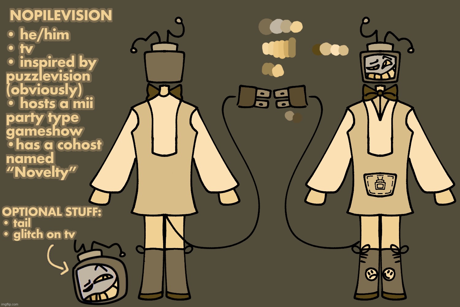 NOPILEVISION! reference sheet. made this in boredom | made w/ Imgflip meme maker