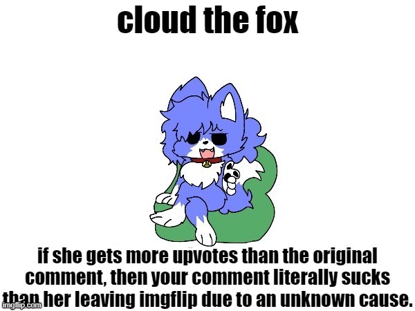 Use this in case when an Anti-Fur Hate-comments on a Wholesome Furry Post on ImgFlip. | image tagged in cloud the fox of shame 2nd ver | made w/ Imgflip meme maker