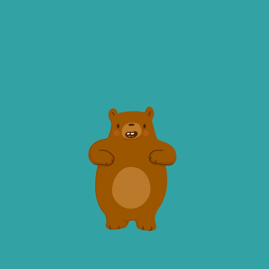 Cute brown bear Blank Meme Template