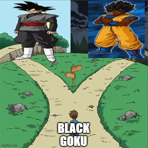 Two Paths | BLACK GOKU | image tagged in two paths | made w/ Imgflip meme maker