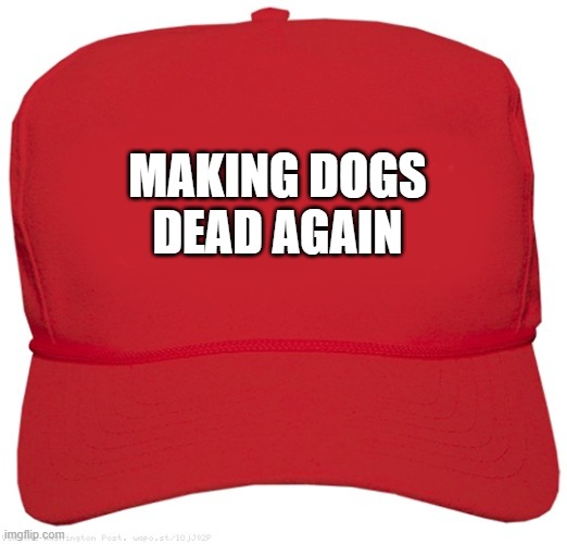 Welcome to South Dakota | MAKING DOGS DEAD AGAIN | image tagged in blank red maga hat,south dakota | made w/ Imgflip meme maker