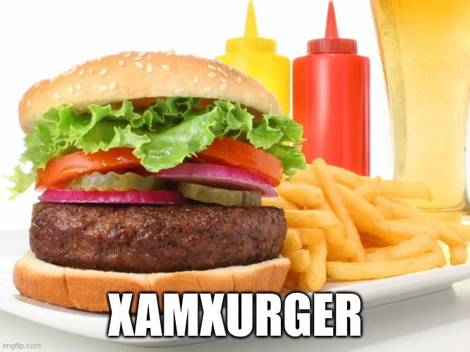 Hamburger  | XAMXURGER | image tagged in hamburger,xamxurger,mcdonalds,burger king,wendy's,jack in the box | made w/ Imgflip meme maker