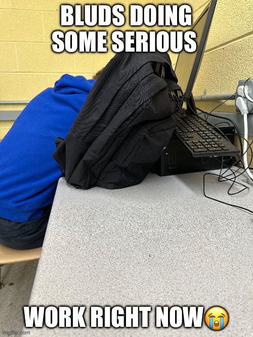 Classmate | BLUDS DOING SOME SERIOUS; WORK RIGHT NOW😭 | image tagged in school,fun,funny,meme,class,classroom | made w/ Imgflip meme maker