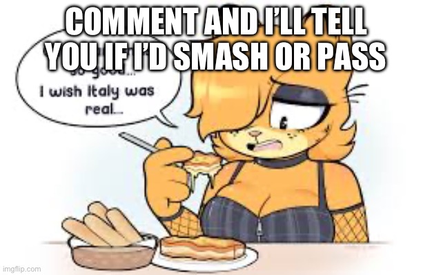 Garfiel | COMMENT AND I’LL TELL YOU IF I’D SMASH OR PASS | made w/ Imgflip meme maker