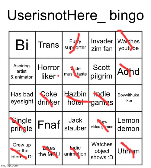 Userisnothere bingo | image tagged in userisnothere bingo | made w/ Imgflip meme maker