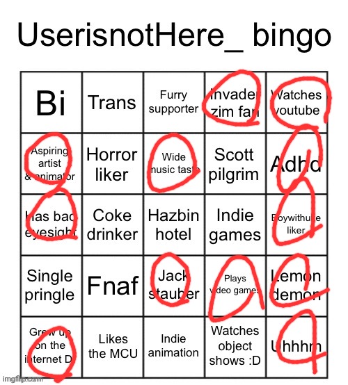 Userisnothere bingo | image tagged in userisnothere bingo | made w/ Imgflip meme maker