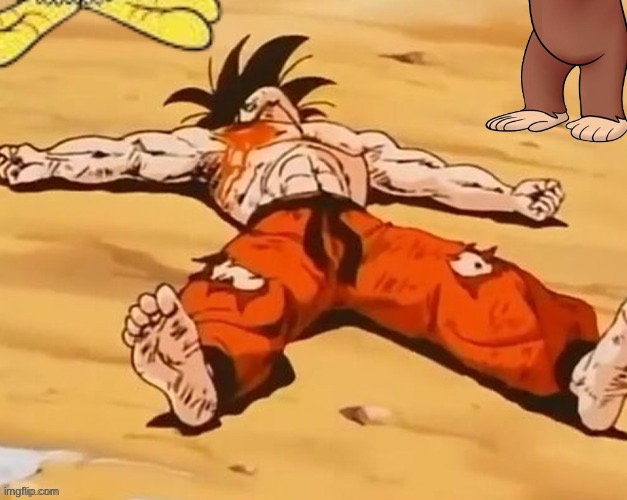 nah George killed Goku | image tagged in goku is done for skull | made w/ Imgflip meme maker