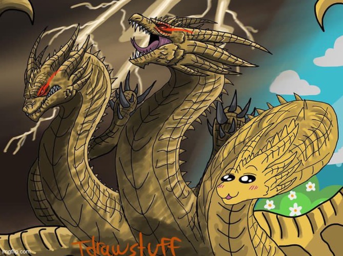 There’s always that one person in the group | image tagged in godzilla,king ghidorah,kevin | made w/ Imgflip meme maker