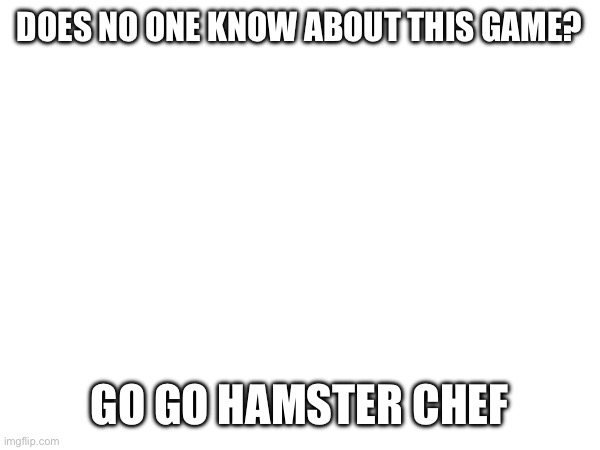 DOES NO ONE KNOW ABOUT THIS GAME? GO GO HAMSTER CHEF | made w/ Imgflip meme maker