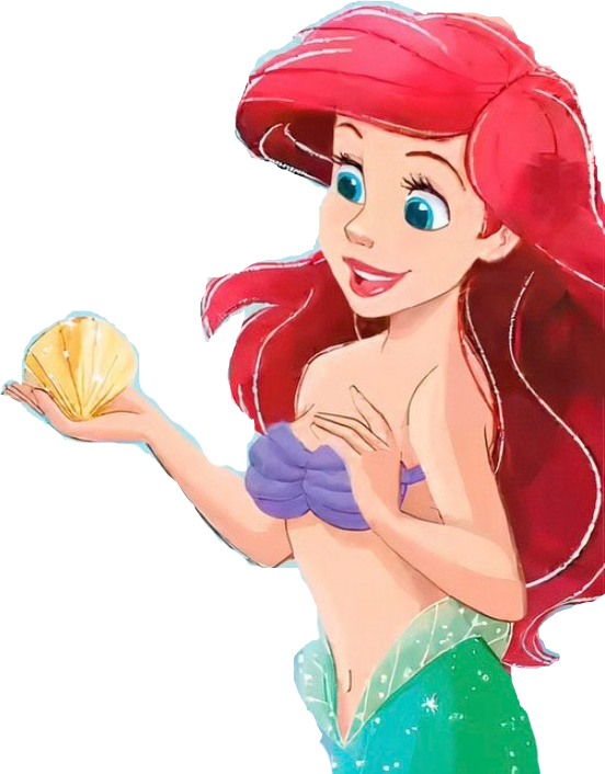 ariel holding a shell Blank Meme Template