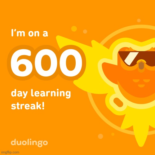 I survived 600 days of duolingo, here's what happened | image tagged in frost | made w/ Imgflip meme maker