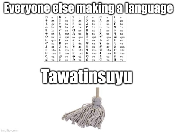 Yeah they used rope in bundles, pretty much a mop | Everyone else making a language; Tawatinsuyu | made w/ Imgflip meme maker