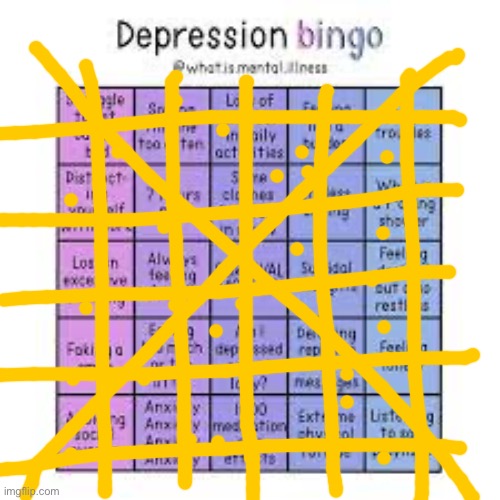 well shit | image tagged in depression bingo | made w/ Imgflip meme maker