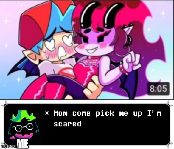 ME | image tagged in blud thinks rule 34 is good,ralsei is very scared lmao | made w/ Imgflip meme maker