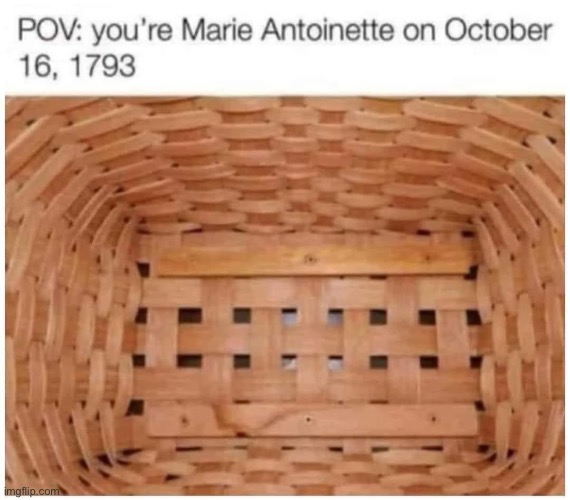 French Revolution | image tagged in marie antoinette,head,guillotine | made w/ Imgflip meme maker