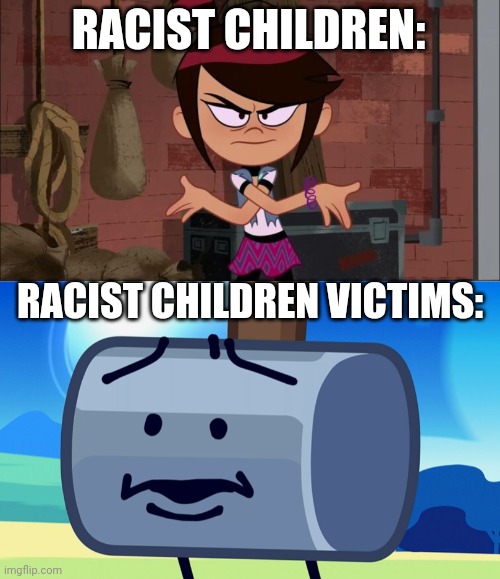 When children is racist without their parents: | RACIST CHILDREN:; RACIST CHILDREN VICTIMS: | image tagged in memes,racism,children | made w/ Imgflip meme maker