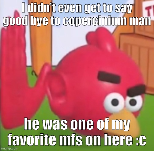 grr Andrew is a poopyhead | I didn’t even get to say good bye to copercinium man; he was one of my favorite mfs on here :c | image tagged in ahhhrrrnnhheeah | made w/ Imgflip meme maker