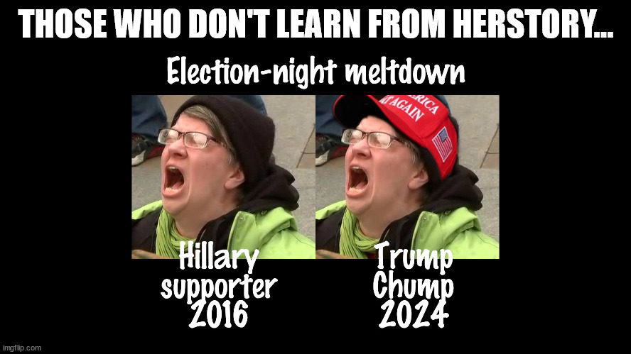 Election-night Meltdown | THOSE WHO DON'T LEARN FROM HERSTORY... | made w/ Imgflip meme maker