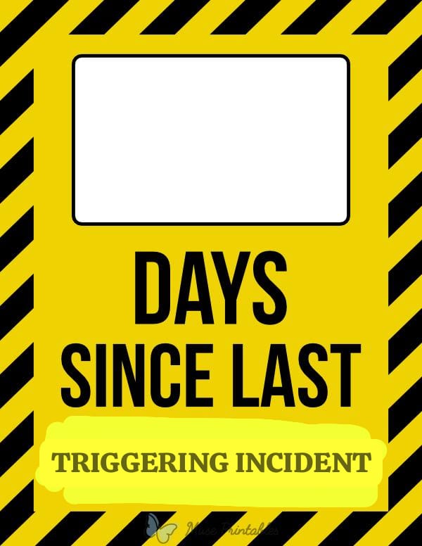 High Quality Days since last triggering incident Blank Meme Template