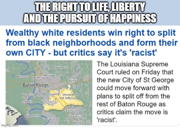 freedom of association | THE RIGHT TO LIFE, LIBERTY AND THE PURSUIT OF HAPPINESS | image tagged in louisiana,government corruption,incompetence,taxes,education,safety first | made w/ Imgflip meme maker