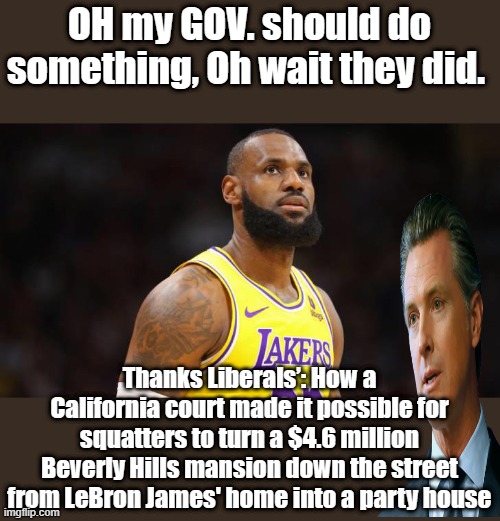 We are from the gov. and we are here..,oh you know the rest. | OH my GOV. should do something, Oh wait they did. Thanks Liberals’: How a California court made it possible for squatters to turn a $4.6 million Beverly Hills mansion down the street from LeBron James' home into a party house | image tagged in democrats,destruction,destroy | made w/ Imgflip meme maker