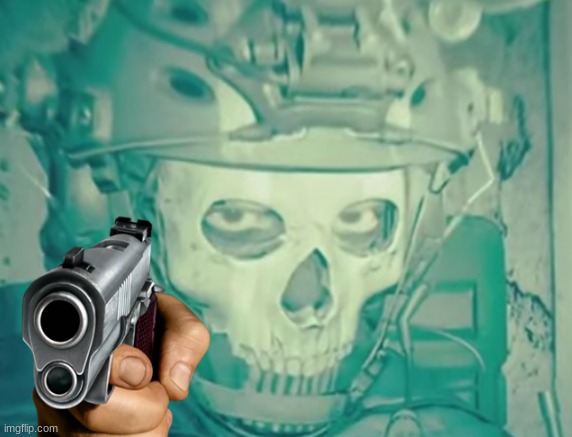 Ghost MW2 with a gun hehe Blank Meme Template