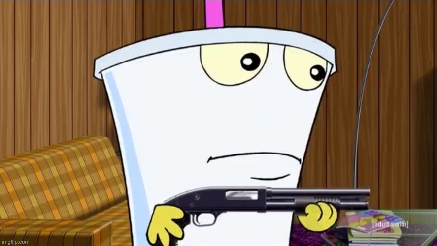 Master Shake holding a shotgun | image tagged in master shake holding a shotgun | made w/ Imgflip meme maker