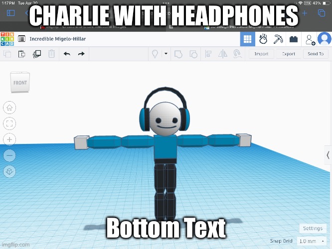 CHARLIE WITH HEADPHONES Bottom Text | made w/ Imgflip meme maker