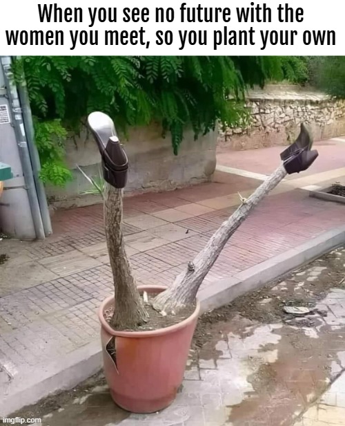 When you see no future with the women you meet, so you plant your own | image tagged in funny,funny picture,dirty mind | made w/ Imgflip meme maker