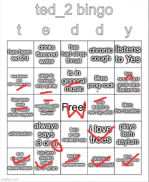 ted_2 bingo | image tagged in ted_2 bingo | made w/ Imgflip meme maker