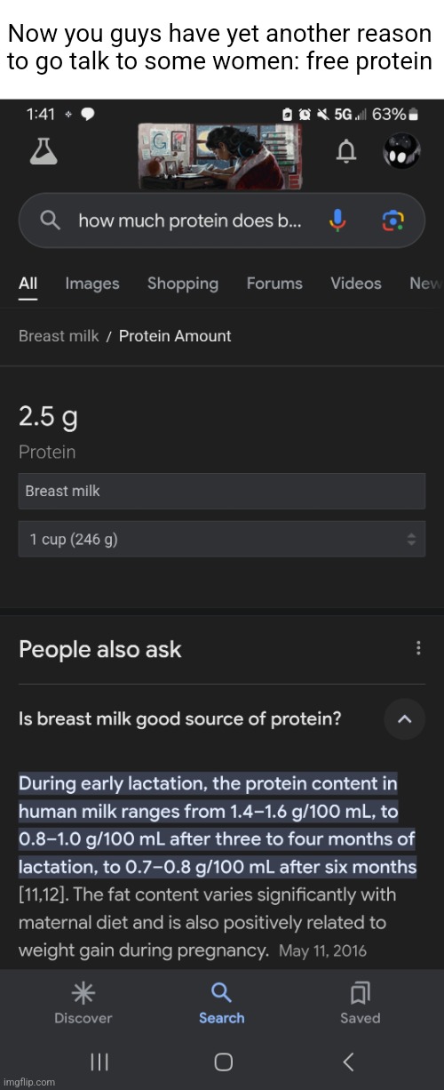 Its real | Now you guys have yet another reason to go talk to some women: free protein | made w/ Imgflip meme maker