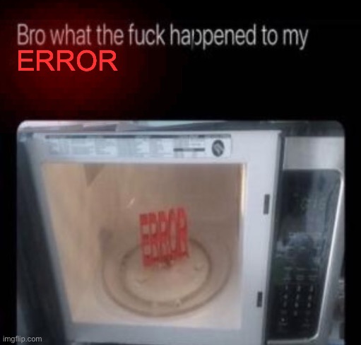 Bro what the frick happened to my blank | ERROR | image tagged in bro what the frick happened to my blank | made w/ Imgflip meme maker